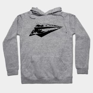 Black Retro Paper Airplane Graphic Hoodie